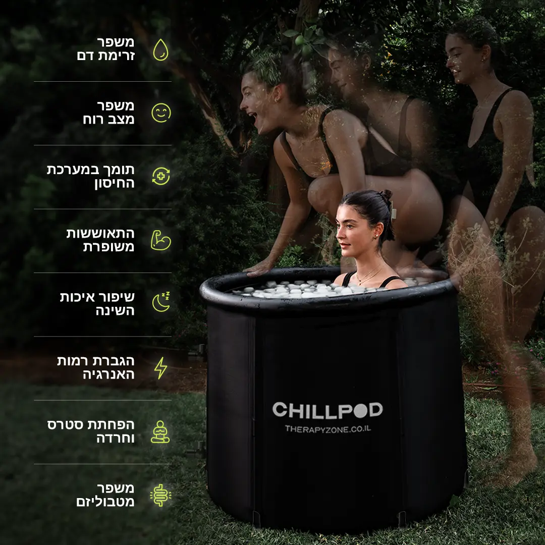 CHILLPOD - אמבטיית קרח + מד טמפרטורה + תיק + מדריך